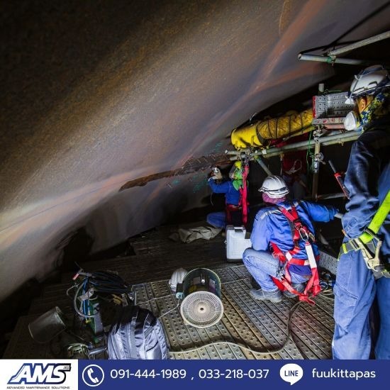 รับทำความสะอาดเครื่องจักรและโรงงานอุตสาหกรรม ระยอง - AMS SOLUTIONS - รับตรวจสอบถังเก็บสารเคมี Tank Inspection